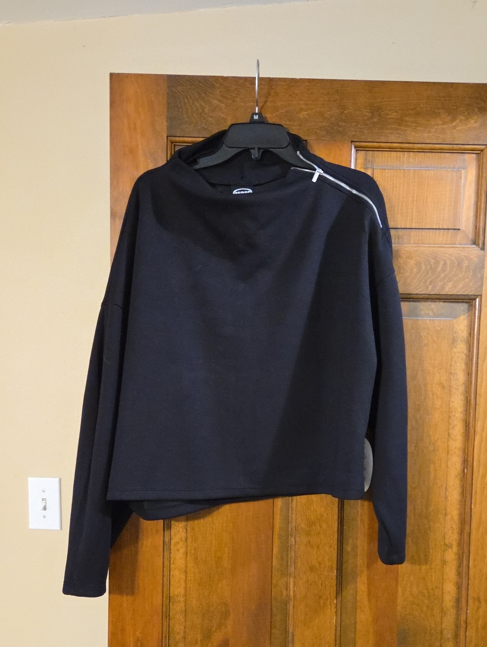 Zip Neck Crewneck Top - Classic Casual